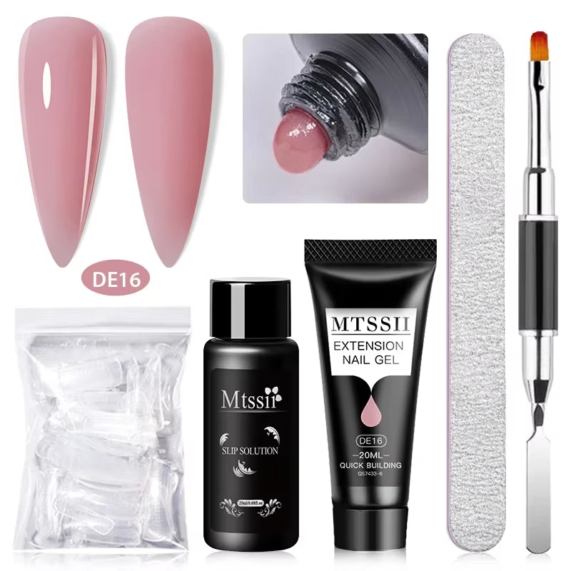 20M Extension Nail Gel Set Manicure Set Finger Quick Buliding Extension Gel Nail Polish Kit Soak off UV Gel LED Nail Art