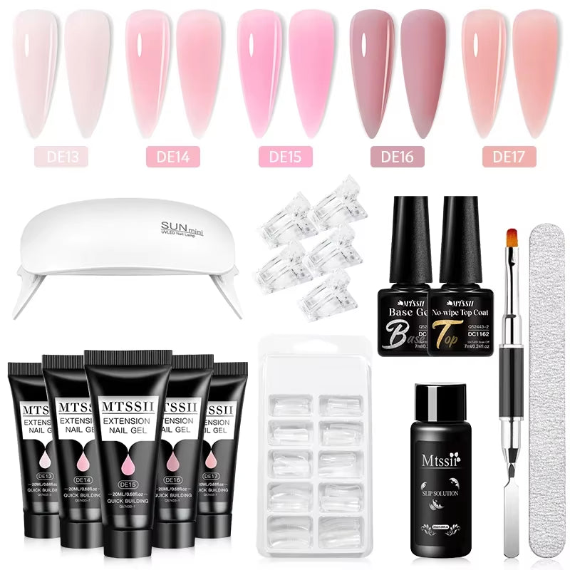 20M Extension Nail Gel Set Manicure Set Finger Quick Buliding Extension Gel Nail Polish Kit Soak off UV Gel LED Nail Art