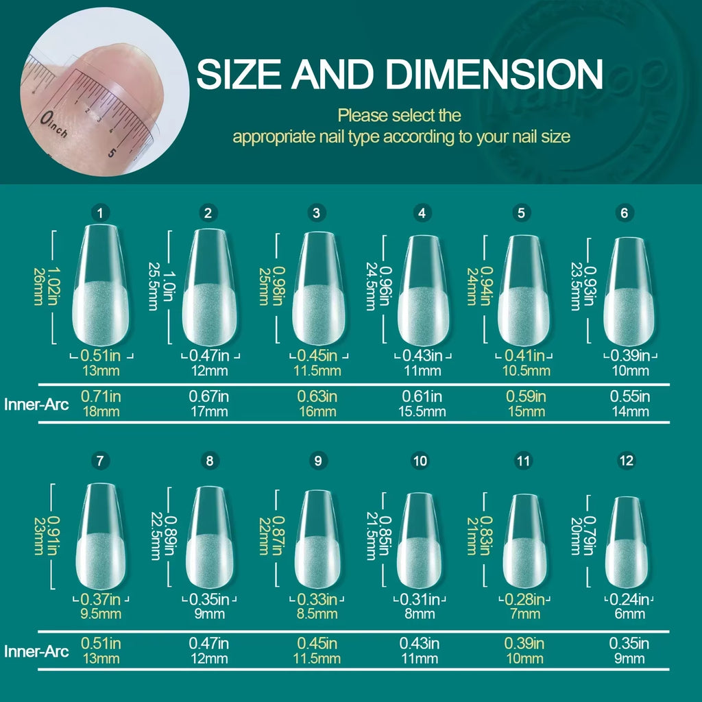 120Pcs/Box Gel X Nail Tips Medium Short Shape Almond/Square/Soft Gel Nail Tips False Nails Soak off Easy Nail Extensions