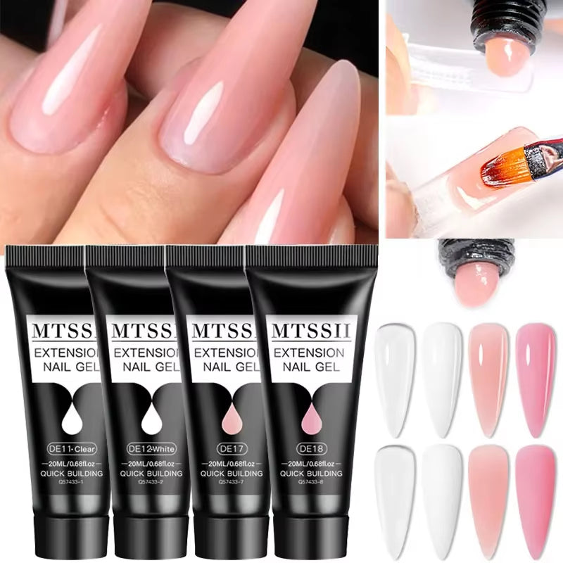 20M Extension Nail Gel Set Manicure Set Finger Quick Buliding Extension Gel Nail Polish Kit Soak off UV Gel LED Nail Art