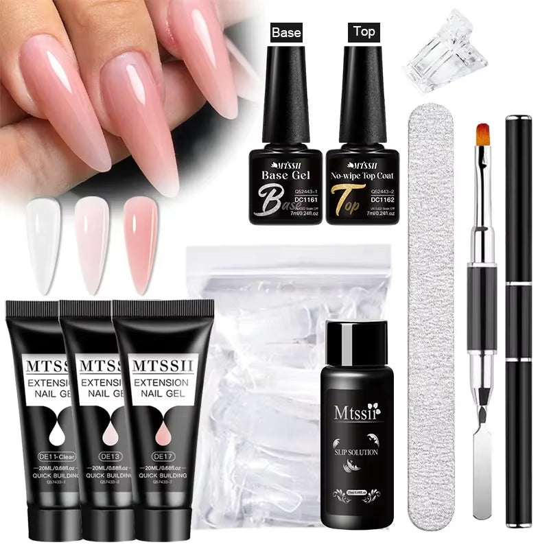 20M Extension Nail Gel Set Manicure Set Finger Quick Buliding Extension Gel Nail Polish Kit Soak off UV Gel LED Nail Art