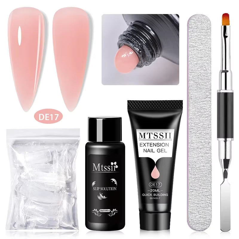 20M Extension Nail Gel Set Manicure Set Finger Quick Buliding Extension Gel Nail Polish Kit Soak off UV Gel LED Nail Art