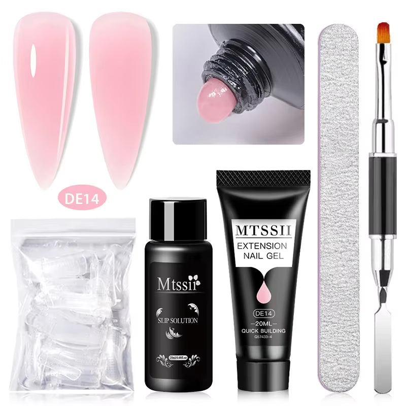 20M Extension Nail Gel Set Manicure Set Finger Quick Buliding Extension Gel Nail Polish Kit Soak off UV Gel LED Nail Art