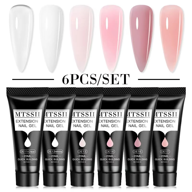 20M Extension Nail Gel Set Manicure Set Finger Quick Buliding Extension Gel Nail Polish Kit Soak off UV Gel LED Nail Art