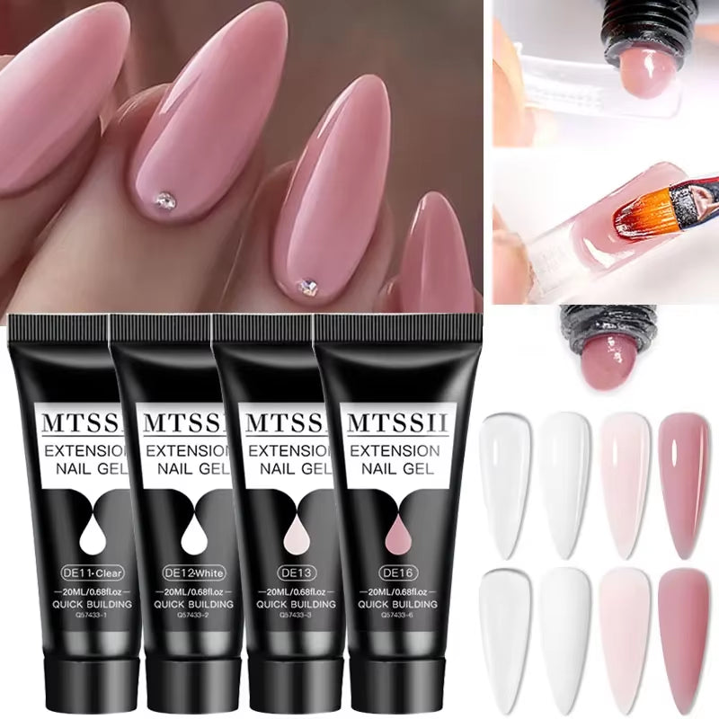 20M Extension Nail Gel Set Manicure Set Finger Quick Buliding Extension Gel Nail Polish Kit Soak off UV Gel LED Nail Art