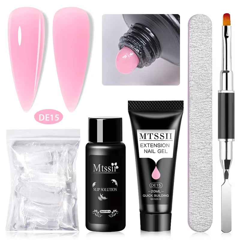 20M Extension Nail Gel Set Manicure Set Finger Quick Buliding Extension Gel Nail Polish Kit Soak off UV Gel LED Nail Art