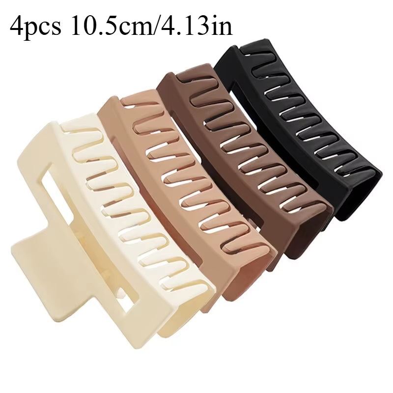 4Pcs/Set Women Girls Claw Clips Coffee Black Hair Claw Nonslip Crab Hairpins Barrette Fashion Hair Accessories Gifts
