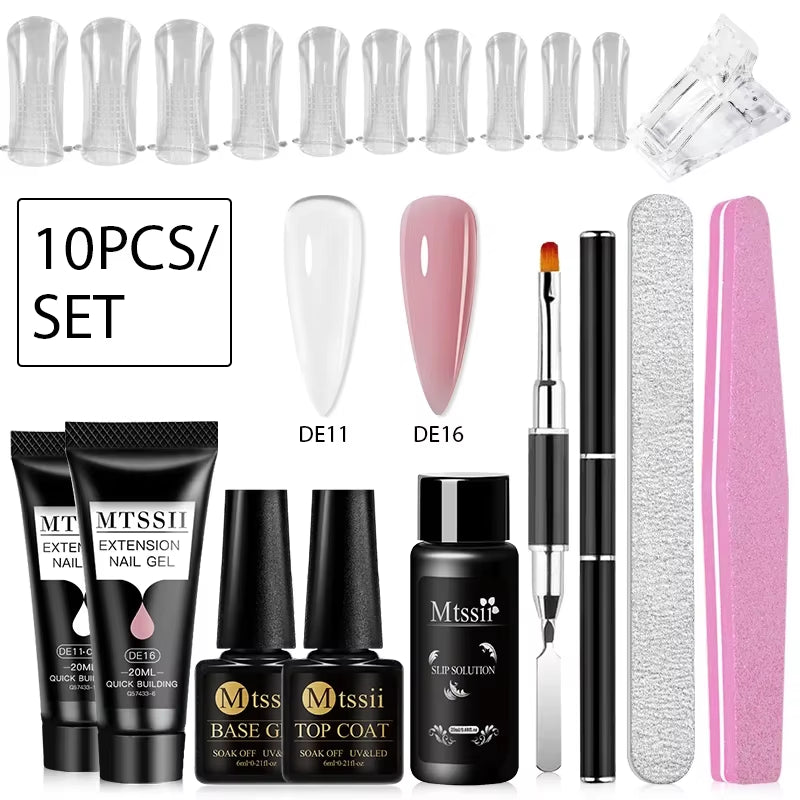 20M Extension Nail Gel Set Manicure Set Finger Quick Buliding Extension Gel Nail Polish Kit Soak off UV Gel LED Nail Art