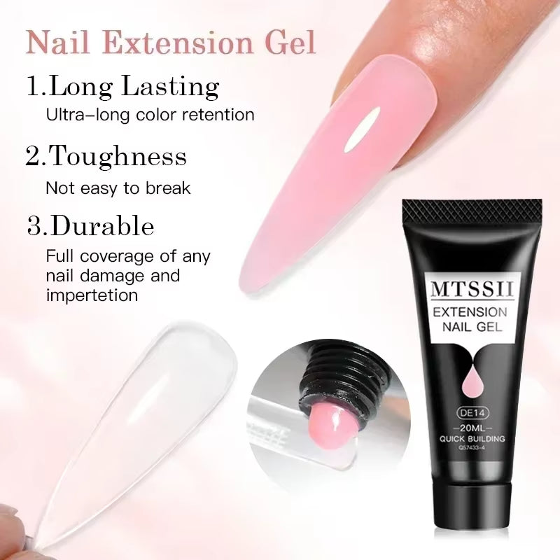 20M Extension Nail Gel Set Manicure Set Finger Quick Buliding Extension Gel Nail Polish Kit Soak off UV Gel LED Nail Art