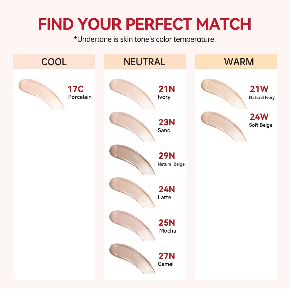 72 Hours Long-Lasting Super Fit Cushion Foundation Full Coverage Waterproof Long-Lasting Concealer 9 Colors Makeup Semi-Matte