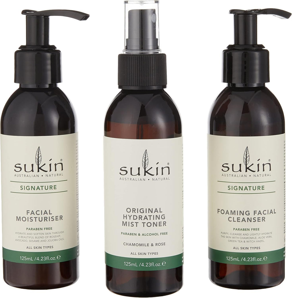 Love Your Skin Gift Set, Natural 3-Step Skincare Routine with Aloe Vera & Rosehip Oil, Cleanse Tone Hydrate Pack, Australian Made & Owned, Vegan, Cruelty-Free