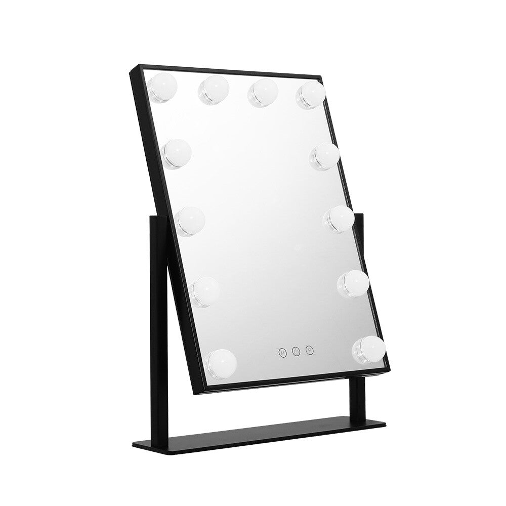 Embellir Makeup Mirror 30X48Cm Hollywood Vanity with LED Light Rotation Tabletop