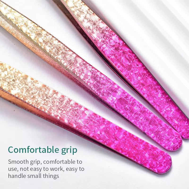 1 Pc Eyelash Tweezers Ice Flower Anti-Static 3D Accurate Eyebrow Grafting False Lashes Extension Supplies Makeup Tweezer Tools